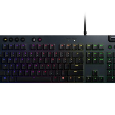 Logitech G815 LIGHTSYNC RGB Mechanical Gaming Keyboard with Low Profile GL Tactile key switch, 5 programmable G-keys, USB Passthrough, dedicated media control – Tactile