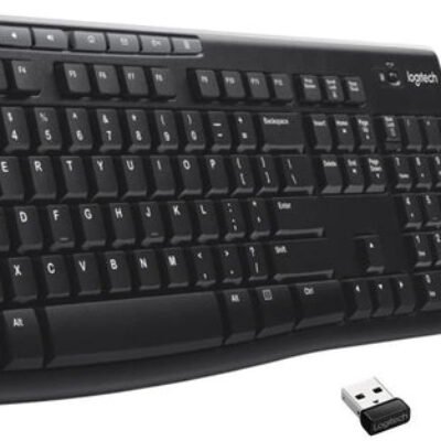 Logitech MK270 Wireless Keyboard And Mouse Combo For Windows, 2.4 GHz Wireless, Compact Mouse, 8 Multimedia And Shortcut Keys, For PC, Laptop – Black