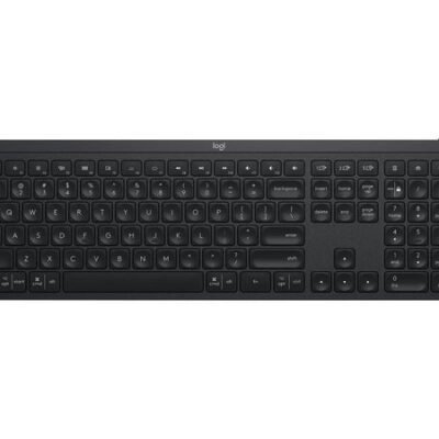 Logitech MX Keys Advanced Wireless Illuminated Keyboard, Backlighting, Bluetooth, USB-C, Apple macOS, Microsoft Windows, Linux, iOS, Android, Metal Build – Black